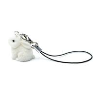 Miniblings Rabbit Cell Phone Pendant Rabbit Bunny Pet Easter Flock White