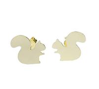 Miniblings scoiattolo orecchini animale albero Scoiattolo grigio ni d'oro - moda orecchini gioielli fatti a mano che la spina orecchini