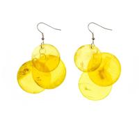 Miniblings shell perla orecchini di perle dischi di perle Hippie di Boho Giallo - gioielli moda in argento a mano I orecchini orecchini