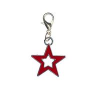 Miniblings Stella Charm asterisco smaltato Rosso Argento - Fatta a Mano Ciondolo Collana di Gioielli in Argento I - Braccialetto di Fascino - Pendente per Il Braccialetto
