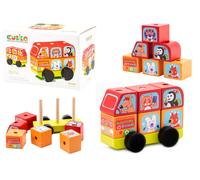 Minibus animali felici puzzle in legno