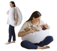 MINICAMP Primo cuscino gravidanza in cotone biologico per dormire e allattare con imbottitura naturale Kapok, cuscino rinfrescante per allattamento e comfort per il sostegno della gravidanza, fodera