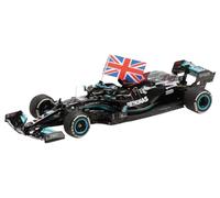 Minichamps 410211144 Mercedes-AMG Petronas Formula One Team W12 E Performance-Hamilton-Winner British GP 2021 Auto in miniatura da collezione, multicolore