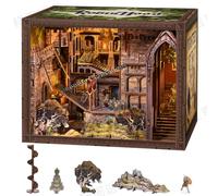 MiniCity Book Nook - Kit di costruzione 3D in miniatura per casa delle bambole con luce LED e protezione antipolvere - Robin Hood