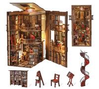 MiniCity Book Nook Kit, kit fai da te in miniatura per casa delle bambole Booknook, puzzle in legno 3D, decorazione per ragazzi e adulti (Abbey Library)