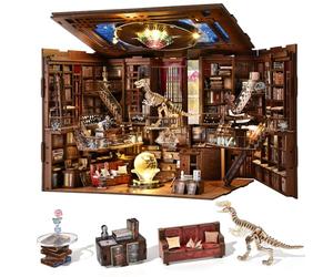 MiniCity, Book Nook Kit, Kit fai da te in miniatura per casa delle bambole in legno 3D, con luce LED per ragazzi e adulti, tema oltre la libreria