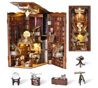 MiniCity Book Nook Kit, kit fai da te in miniatura per casa delle bambole in legno 3D, puzzle Bookshelf Insert Decor con luce LED e protezione antipolvere per ragazzi e adulti (Beyond Library)