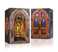 MiniCity Confezione da 2 kit di angoli per libri, per adulti, kit per modellini, kit fai da te per adulti - Kit fai da te in miniatura per libreria, piccola casa con luce a LED