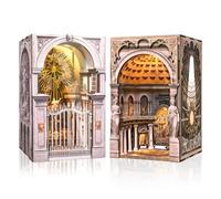 MiniCity Kit Book Nook (2 pezzi), casa delle bambole fai da te, puzzle in legno 3D, libreria con protezione antipolvere e luce LED, decorazione unica per libreria e regalo