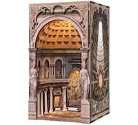 MiniCity Pantheon Book Nook Kit, puzzle in legno 3D e libreria decorativa | Modello di chiesa illuminato con protezione antipolvere magnetica; 130 pezzi, colla e strumento di montaggio, 2-4 ore