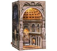 MiniCity Pantheon - Kit di montaggio a libro Nook, puzzle in legno 3D per | Crea un pantheon romano, 130 pezzi con illuminazione a LED e protezione da polvere, colla e attrezzi, montaggio 2-4 ore