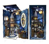 MiniCity Stellar Castle Book Nook Kit, DIY Libreria in legno modello con | 18 x 10,9 x 23,1 cm; 377 pezzi, LED e copertura antipolvere; colla/strumenti e guida inclusi; costruzione fai da te per