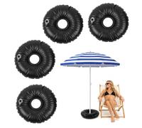 Minicoco Set di 2 sacchetti per pesi ad acqua, rotondi, riempiti d'acqua, resistenti al vento, colore nero