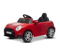 MiniCooper - Auto elettrica da 12 V, rosso, sedile e ruote in plastica, RC, 1-3 ANNI