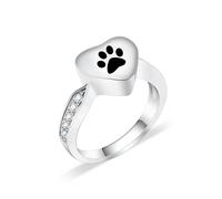 Minicremation Anelli per urna per ceneri con incisione personalizzata con impronta di zampa d'amore cuore commemorativo anello portaceneri anello per ceneri anello per cremazione con kit di