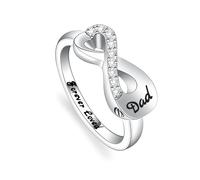 Minicremation Anello per cremazione per ceneri infinito a forma di cuore, per donne e uomini, impermeabile, con scritta "Always in My Heart", regalo commemorativo per la perdita di mamma e papà