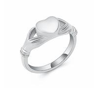 Minicremation Anello per urna di cremazione per ceneri, da donna, in acciaio inossidabile, a forma di cuore, impermeabile, commemorativo, per conservare le ceneri dei propri cari, 10#, Acciaio