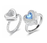 Minicremation Anello per urna di cremazione per ceneri da donna in acciaio inossidabile Love Heart Urna Anelli per ceneri Gioielli per la cremazione Cane Gatto Artiglio Urna Anello per gli amanti