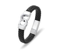 Minicremation Braccialetto con urna per ceneri dei propri cari gioielli cremazione per ceneri commemorative in pelle intrecciata, idea regalo per donne e uomini, Acciaio inossidabile, Nessuna pietra