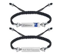 Minicremation Braccialetto per ceneri con barra verticale per ceneri con corda intrecciata regolabile e cubo di cristallo, braccialetto funebre ricordo commemorativo porta ceneri dei propri cari, 17cm