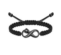 Minicremation Braccialetto per ceneri con urna a forma di infinito, regolabile, in corda intrecciata, per uomo/animali domestici, per conservare le ceneri, 17cm-26cm, Acciaio inossidabile, Nessuna