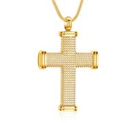 Minicremation Collana con ciondolo a forma di croce per ceneri di cremazione e fune, gioiello commemorativo, preghiera del Signore, croce ceneri, Acciaio inossidabile, Nessuna pietra preziosa