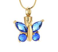 Minicremation Collana con ciondolo a forma di farfalla, urna in acciaio inossidabile, gioiello commemorativo per donne e uomini, regalo per la perdita dei propri cari