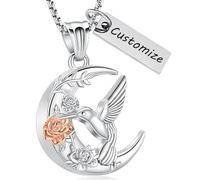 Minicremation Collana con urna a forma di colibrì, luna, rosa, per donne e uomini, gioiello commemorativo per cremazione, ciondolo per i propri cari