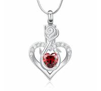 Minicremation Collana con urna a forma di cuore per cremazione, da donna, infinitamente, gioiello per cremazione, medaglione con cristalli e ciondolo commemorativo, one size, Acciaio inossidabile