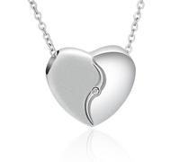 Minicremation Collana con urna a forma di cuore per cremazione, gioiello per donne e uomini, ciondolo commemorativo funebre con medaglione portacenere, Acciaio inossidabile, Nessuna pietra preziosa