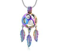 Minicremation Collana con urna con stampa di zampa di ceneri per cani, ceneri e acchiappasogni con ciondolo a forma di palla cava, Acciaio inossidabile, Nessuna pietra preziosa