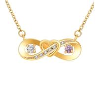 Minicremation Collana con urna di cremazione per ceneri con simbolo dell'infinito a forma di cuore, per donne, delicata per sempre, ciondolo a forma di cuore, pietra portafortuna commemorativa, per