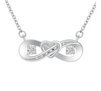 Minicremation Collana con urna di cremazione per ceneri con simbolo dell'infinito a forma di cuore, per donne, delicata per sempre, ciondolo a forma di cuore, pietra portafortuna commemorativa, per