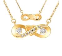 Minicremation Collana con urna di cremazione per ceneri con simbolo dell'infinito a forma di cuore, per donne, delicata per sempre, ciondolo a forma di cuore, pietra portafortuna commemorativa, per