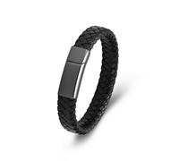 Minicremation Cremation Gioielli Bracciale con urna per cenere per donne e uomini, in pelle intrecciata, 18 cm, Acciaio inossidabile