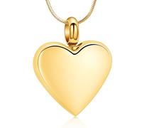 Minicremation cremazione gioielli cuore urna collane per cenere per donne uomini in acciaio inox per sempre nel mio cuore per i propri cari ciondolo Keepsake Memorial per cenere, misura unica, Acciaio