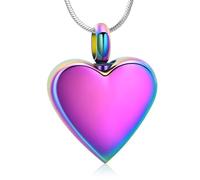 Minicremation cremazione gioielli cuore urna collane per cenere per donne uomini in acciaio inox per sempre nel mio cuore per i propri cari ciondolo Keepsake Memorial per cenere, Acciaio inossidabile
