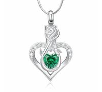 Minicremation Gioielli per cremazione collana urna a forma di cuore gioielli per le donne infinitamente cremazione gioielli portafortuna medaglione cristalli Ash Loved One Memorial Pendant, Acciaio
