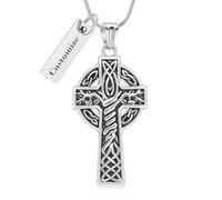 Minicremation Gioielli per cremazione croce celtica urna collana per ceneri per donne uomini in acciaio inox ciondolo nodo celtico collane commemorative porta cenere funerale collana ricordo gioielli