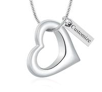 Minicremation Gioielli per cremazione per ceneri cuore urna collana per ceneri per donne uomini funerale caro commemorativo gioielli per tenere ciondolo qualcuno vicino a te, Acciaio inossidabile