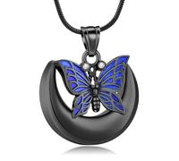 Minicremation Gioielli per la cremazione per ceneri lunare urna collana di cenere farfalla in acciaio inossidabile ciondolo commemorativo umano animale domestico funerale portacenere regalo ricordo