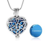 Minicremation Gioiello per ceneri con ciondolo a forma di urna commemorativa a forma di cuore, in acciaio inox, ricordo personalizzato per donne e uomini, Acciaio inossidabile, Nessuna pietra preziosa