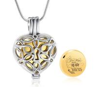 Minicremation Gioiello per ceneri con ciondolo a forma di urna commemorativa a forma di cuore, in acciaio inox, ricordo personalizzato per donne e uomini, Acciaio inossidabile, Nessuna pietra preziosa