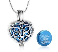 Minicremation Gioiello per ceneri con ciondolo a forma di urna commemorativa a forma di cuore, in acciaio inox, ricordo personalizzato per donne e uomini, Acciaio inossidabile, Nessuna pietra preziosa