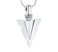 Minicremation Mjolnir Thors Hammer Urna collana per uomo cenere celtica nordica vichinga per donne ricordo cenere ciondolo, Mittelgroße, Acciaio inossidabile, Nessuna pietra preziosa