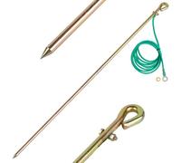 Minidodoca Kit di messa a terra per generatore con cavo di messa a terra femmina da 2 m, asta di messa a terra per generatore, filo di messa a terra con terminale per recinzioni elettriche