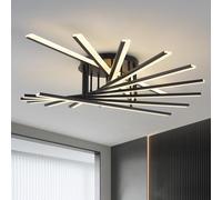 minifair Plafoniera LED Moderna Lampadario Dimmerabile Lampadari Decorativa Plafoniere Multi-testa Con Telecomando per Soggiorno Camera da Letto Sala da Pranzo Cucina Ufficio Bar 9 Luminose Nero