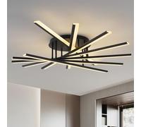 minifair Plafoniera LED Moderna Lampadario Dimmerabile Lampadari Decorativa Plafoniere Multi-testa Con Telecomando per Soggiorno Camera da Letto Sala da Pranzo Cucina Ufficio Bar 7 Luminose Nero