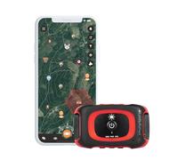 MiniFinder Rex Tracker per cani GPS - Collare per cani intelligente e impermeabile con luce a LED, indicatore del teschio, app e monitoraggio in tempo reale - Inseguitore robusto per cani da caccia