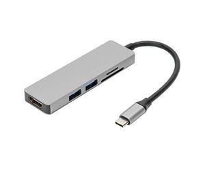 minifinker Adattatore VL100 / VL813 / PS176 / GL3224 Chip 0.9A retrocompatibile con USB2.0/1.1 da Tipo-C a HDMI 2 Supporto per convertitore USB 3.0 Scheda di Memoria Funzione di archiviazione Dati